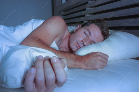 A businessman sleeping